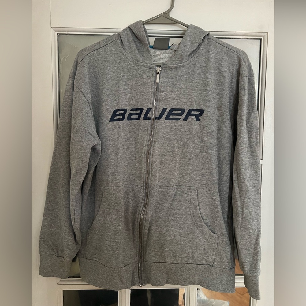 Bauer Gray Youth xl Zip Up Gray Hoodie
